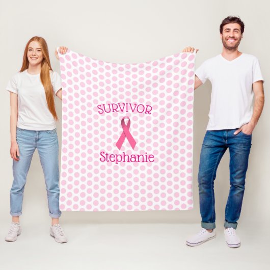 Roze Kanker Overlevende Lint Fleece Deken (In situ)