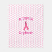 Roze Kanker Overlevende Lint Fleece Deken (Voorkant)