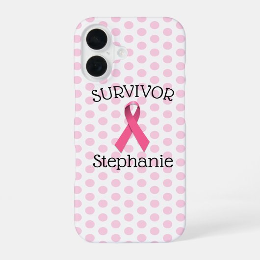 Roze Kanker Overlevende Lint iPhone / iPad case 16 Hoesje (Achterkant)