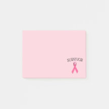 Roze kanker Overlevende lint Post-it notities