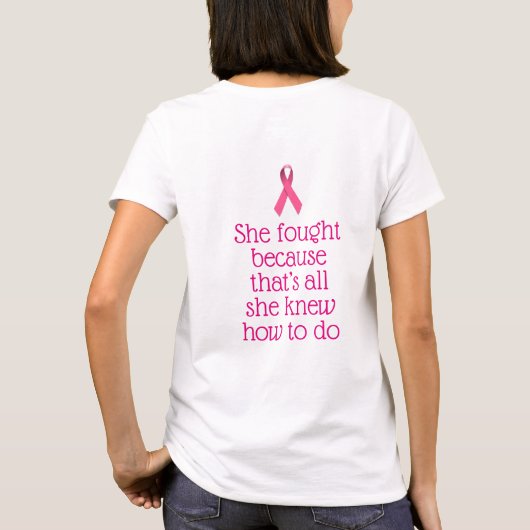 Roze kanker Overlevende lint T-Shirt (Achterkant)