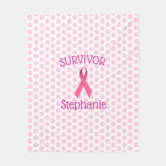 Roze kanker Overlevingslint Fleece Deken (Voorkant)