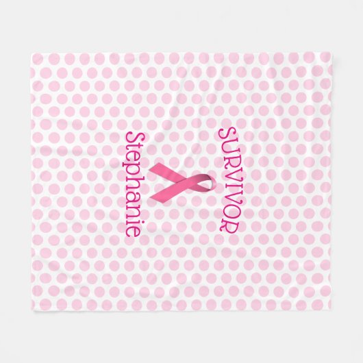 Roze kanker Overlevingslint Fleece Deken (Voorkant (Horizontaal))