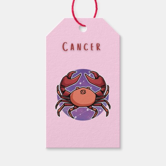 Roze Kanker, sterrenbeeld, sterrenbeeld afdruk Cadeaulabel (Voorkant)