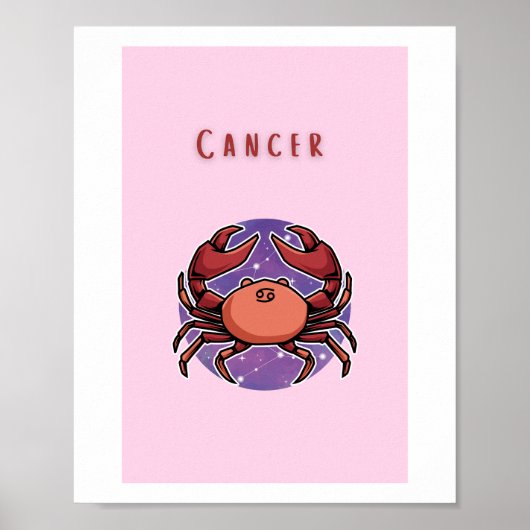 Roze Kanker, sterrenbeeld, sterrenbeeld afdruk Poster (Voorkant)