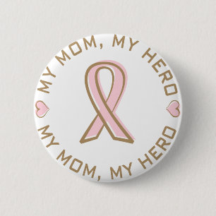 Roze Kanker van de Borst van het Lint Mijn Mamma Ronde Button 5,7 Cm