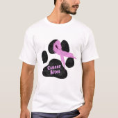 Roze kankerlint | Borstkanker | Dog Paw T-shirt (Voorkant)