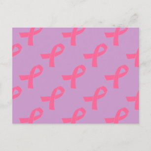 Roze kankerwaarschuwing lint briefkaart