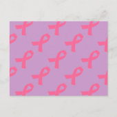 Roze kankerwaarschuwing lint briefkaart (Voorkant)