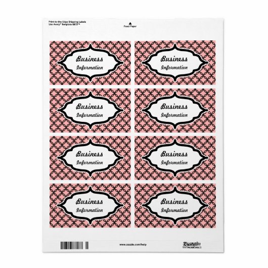 Roze kant aangepaste labels (Full Sheet)