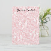 Roze Kant Bloem 16e Verjaardag Kaart (Staand voorkant)