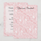 Roze kant Bloemen 16e verjaardag Kaart (Voorkant / Achterkant)