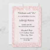 Roze kant Bloemen 16e verjaardag Kaart (Achterkant)