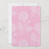  Roze Kant Bloemen Vrijgezellenfeest Kaart (Achterkant)