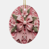  Roze Kant Bow Keramisch Ornament (Rechts)