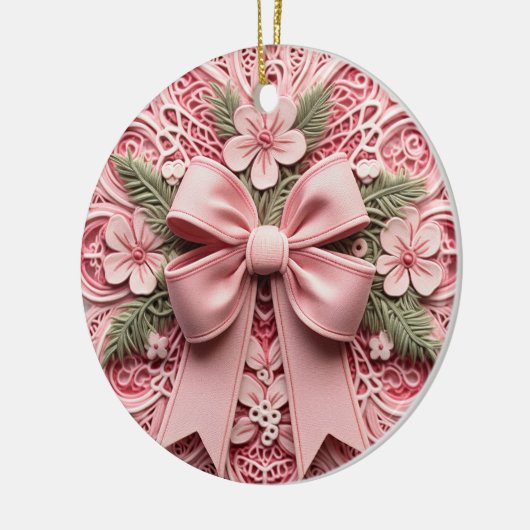  Roze Kant Bow Keramisch Ornament (Links)