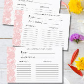 Roze Kant Bruidsbruiloft Receptkaarten