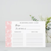 Roze Kant Bruidsbruiloft Receptkaarten (Staand voorkant)