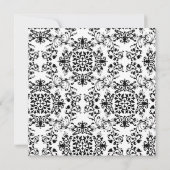 Roze Kant & BW Damask met Bow Sweet 16 Kaart (Achterkant)