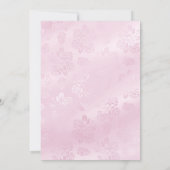 Roze kant Cross Baptism/Christening Uitnodiging (Achterkant)