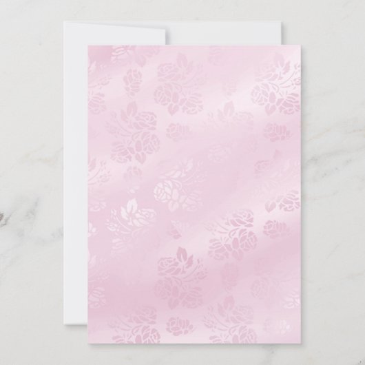 Roze kant Cross Baptism/Christening Uitnodiging (Achterkant)