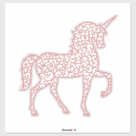 Roze kant eenhoorn sticker (Vel)