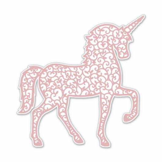 Roze kant eenhoorn sticker (Voorkant)