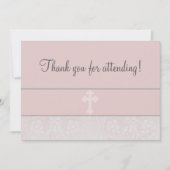 Roze kant Eerste Communie Kaart (Voorkant)