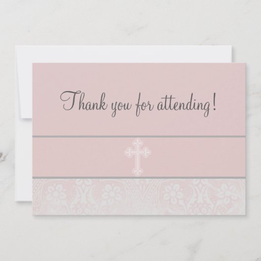 Roze kant Eerste Communie Kaart (Voorkant)