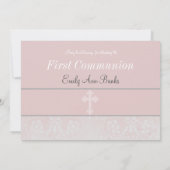 Roze kant Eerste Communie Kaart (Achterkant)
