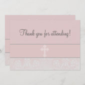 Roze kant Eerste Communie Kaart (Voorkant / Achterkant)