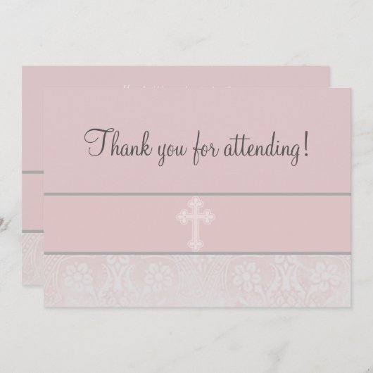 Roze kant Eerste Communie Kaart (Voorkant / Achterkant)