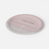 Roze kant Eerste Communie Papieren Bordje (Gekanteld)