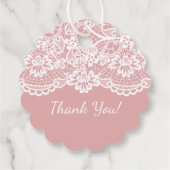 Roze  Kant Eerste Heilige Communie Bedankjes Labels (Achterkant)