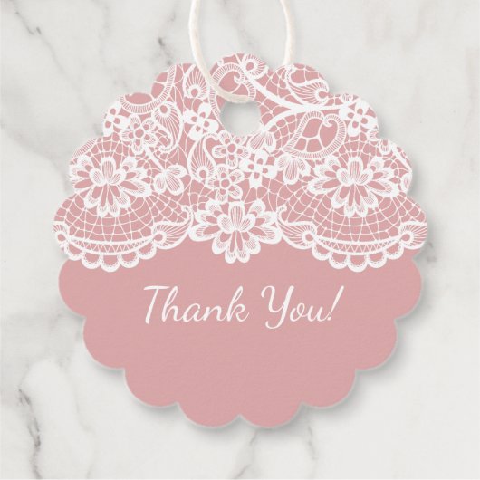 Roze  Kant Eerste Heilige Communie Bedankjes Labels (Achterkant)