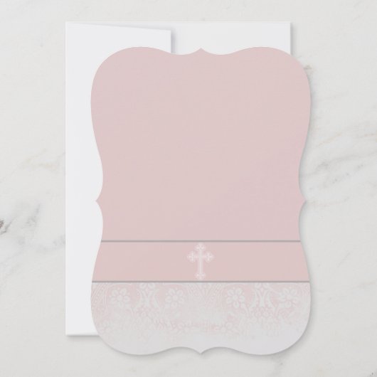 Roze kant Eerste Heilige Communie Kaart (Achterkant)