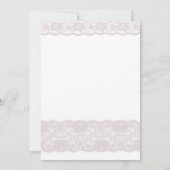 Roze kant Elegant Moderne Bridal Shower Uitnodigin Kaart (Achterkant)