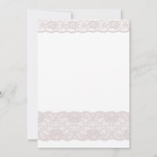 Roze kant Elegant Moderne Couples Shower Uitnodigi Kaart (Achterkant)