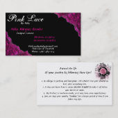 roze kant-en-klare grens visitekaartje (Voorkant / Achterkant)