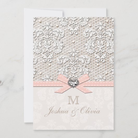 Roze kant en parelbruin kaart (Achterkant)