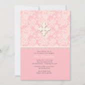 Roze kant en Polka Dots Uitnodiging (Voorkant)