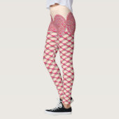 Roze kant en visnet-Leggings Leggings (Links)