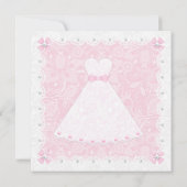 Roze kant en wit parels Vrijgezellenfeest uitnodig Kaart (Achterkant)