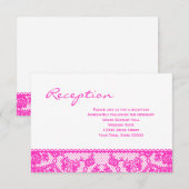 Roze kant en witte ontvangstinfo kaart (Voorkant / Achterkant)