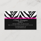 Roze kant en Zebra Print Elegant Visitekaartje (Achterkant)