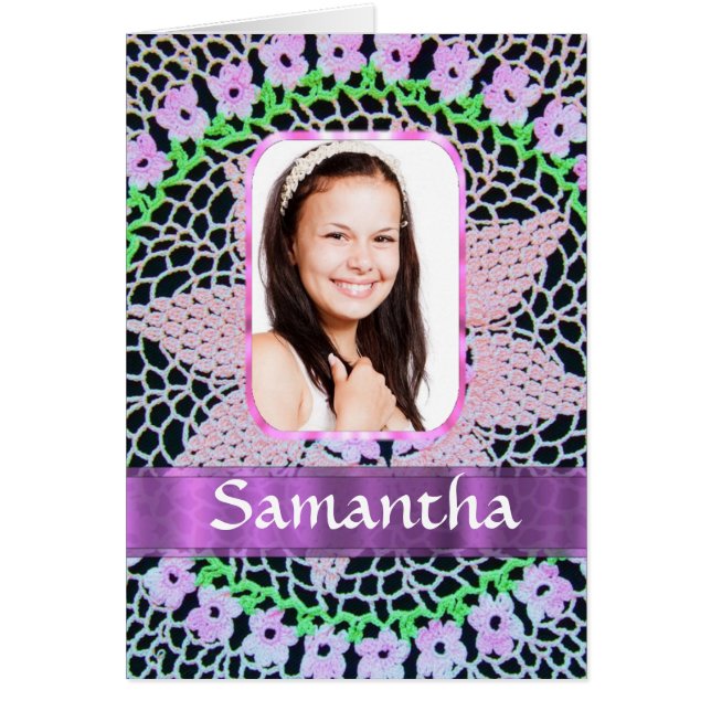 Roze kant foto achtergrond (Voorkant)