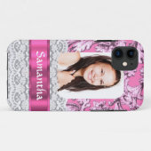 Roze kant gepersonaliseerde fotosjabloon Case-Mate iPhone case (Achterkant (horizontaal))