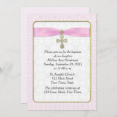 Roze kant, goudkruis, religie kaart (Voorkant / Achterkant)