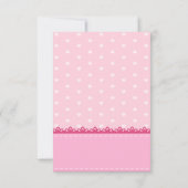 Roze kant hart geboorteaankondiging aankondiging (Achterkant)