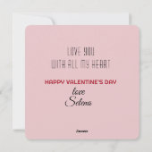 Roze Kant Hart Liefde Je Nota VALENTIJN Feestdagenkaart (Achterkant)